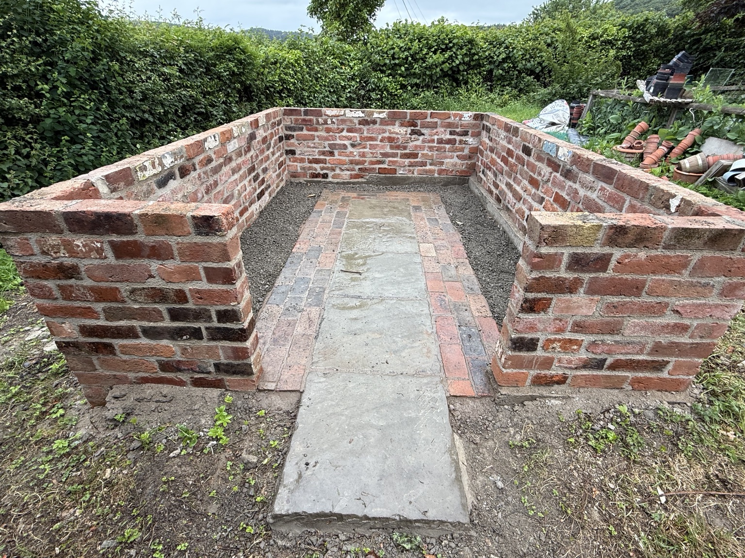 Traditional reclaimed brick garden structure